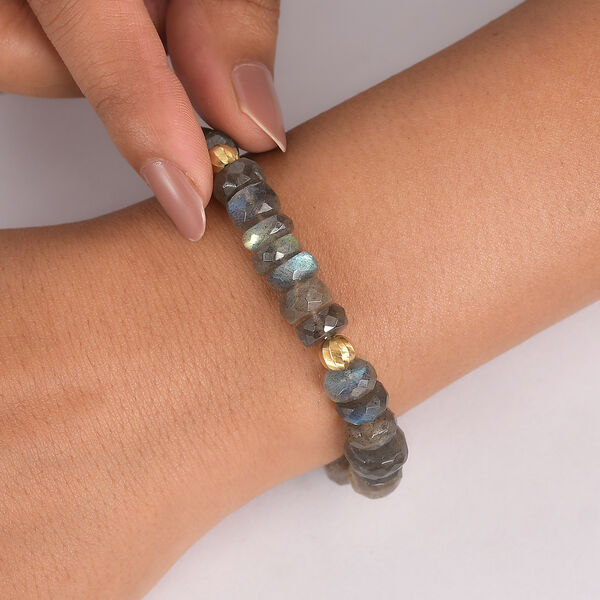 D'Joy AAA Labradorit Armband ca. 19 cm 925 Silber 750 Gelbgold Vermeil ca. 90,00 ct. image number 2