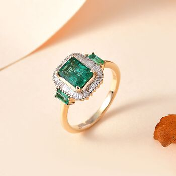 AAA Kagem Sambischer Smaragd und Diamant Ring, ca. 2,18 ct