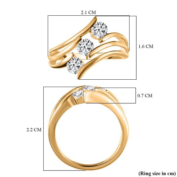 Moissanit Ring, 925 Silber Gelbgold Vermeil - 0,68 ct. image number 6