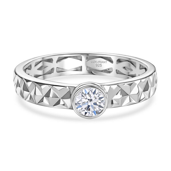 LUXURIANT SI-GH Labor Diamant Ring, 925 Silber rhodiniert - 0,25 ct.