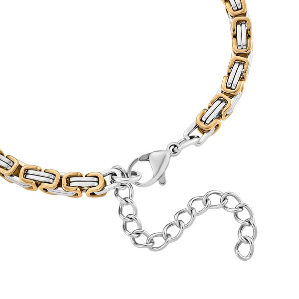 K&ouml;nigsarmband, 316L Edelstahl, ca. 19 cm + 5 cm Extender, Bicolor image number 4