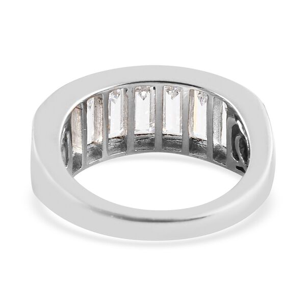 LUSTRO STELLA Hergestellt mit ZIRKONIA Half Eternity Ring 925 Silber Platin-Überzug image number 5