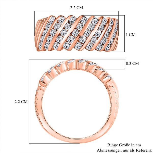 LUXURIANT DIAMOND - Lab Grown Diamant VS-EF SGL zertifiziert  Ring 925 Silber 750 Ros&eacute;gold Vermeil (Gr&ouml;&szlig;e 17.00) ca. 1,00 ct image number 6