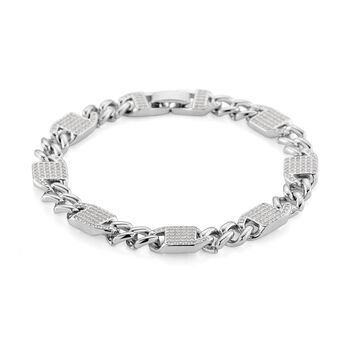 Wei&szlig;er Zirkonia Armband ca. 19 cm Nickelfreies Messing