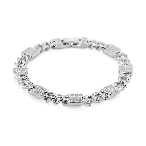 Wei&szlig;er Zirkonia Armband ca. 19 cm Nickelfreies Messing