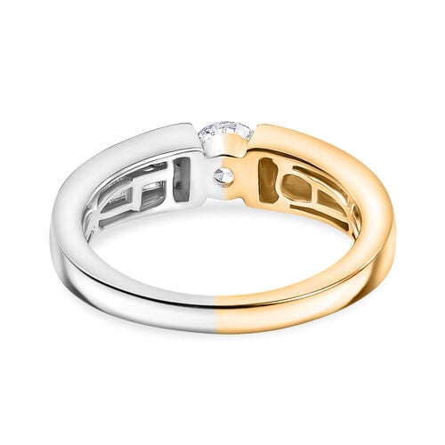 Lab Grown Diamant SI Ring 925 Silber Rhodiniert und 750 Gelbgold Vermeil (Größe 17.00) ca. 0,50 ct image number 5