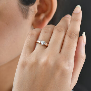 LUXURIANT SI-GH Labor Diamant Ring, 925 Silber rhodiniert und 750 Ros&eacute;gold Vermeil  - 0,20 ct.