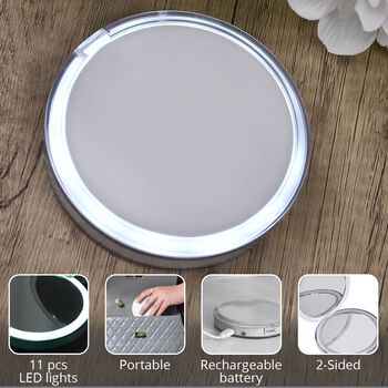 Zweiseitiger LED Schminkspiegel, wei&szlig;