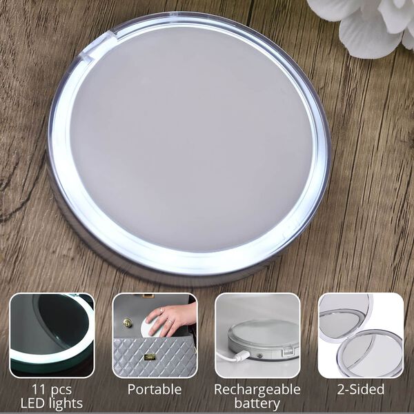 Zweiseitiger LED Schminkspiegel, wei&szlig; image number 2