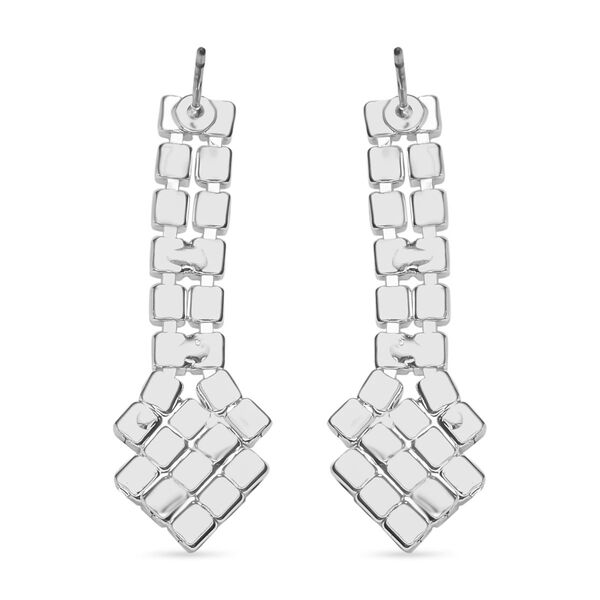 2er Set - Wei&szlig;er Kristall Halskette und Ohrringe, Messing image number 6