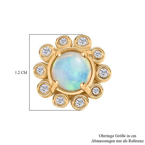 D'Joy Natürliche, äthiopische Welo Opal und Zirkon Ohrringe - 1,67 ct. image number 5