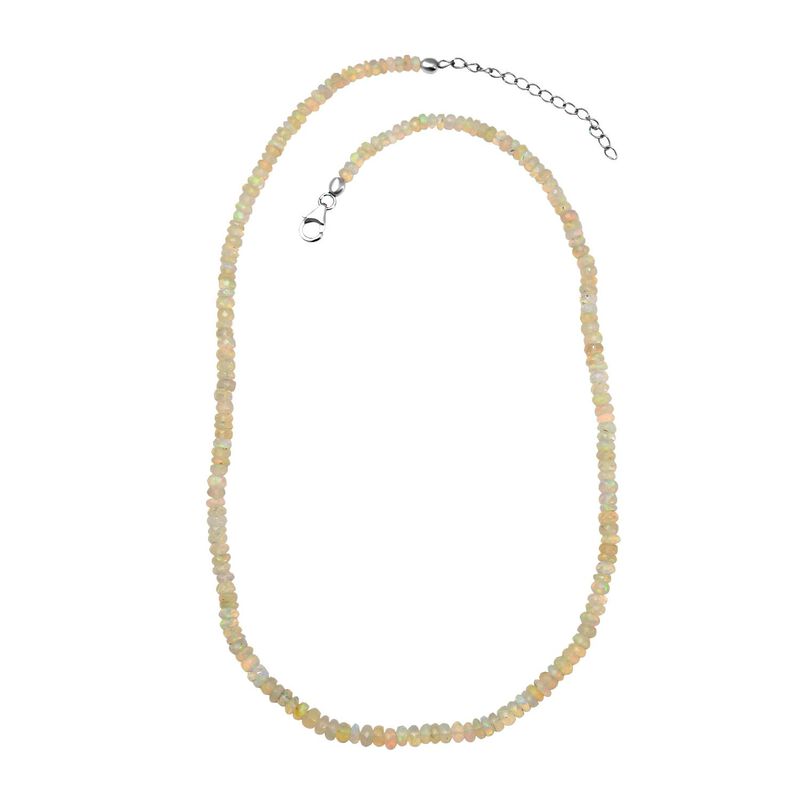 Natürliche, äthiopische Welo Opal-Halskette, 40 ct. image number 0