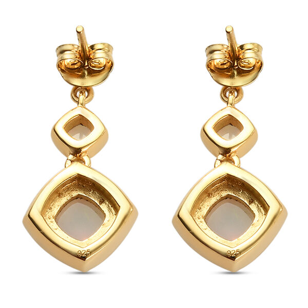 Nat&uuml;rliche, &auml;thiopische Opal und Zirkon-Ohrh&auml;nger in Silber image number 4