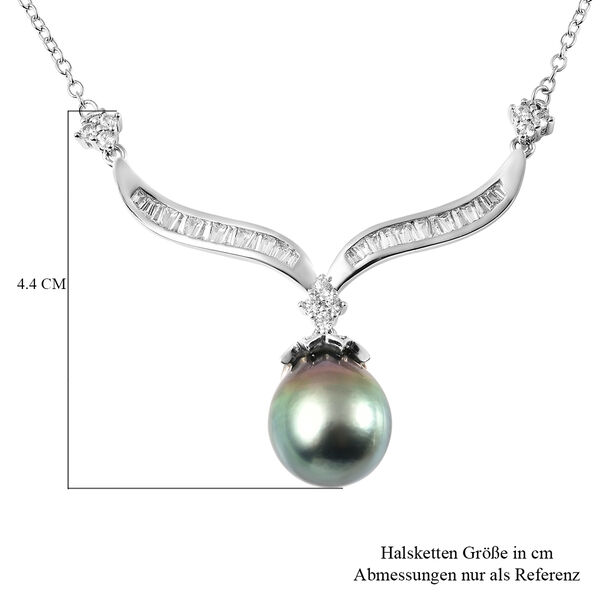 Tahiti Perlen und wei&szlig;e Topas-Halskette in Silber image number 7