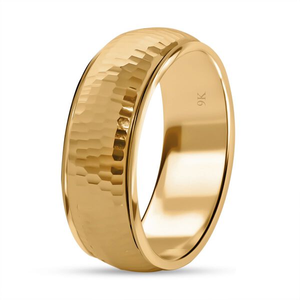Royal Bali Kollektion- Strukturierter Bandring in 375 Gelbgold image number 5