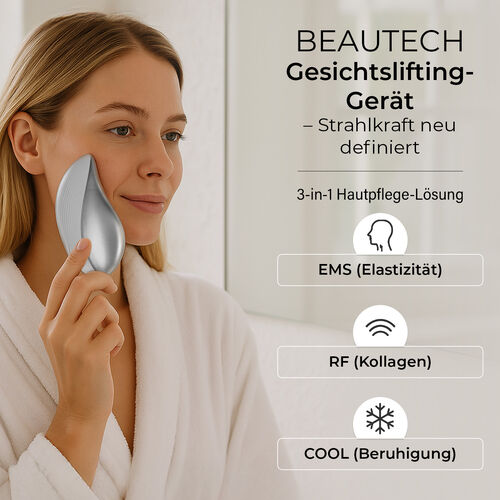 Beautech Multifunktionales Beauty-Gerät mit Lichttherapie, USB, 13,3×7,5×3,5 cm, Weiß image number 1