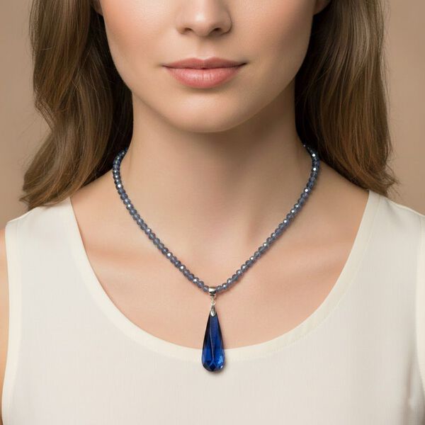 Blau Kristall Schmuckset image number 2