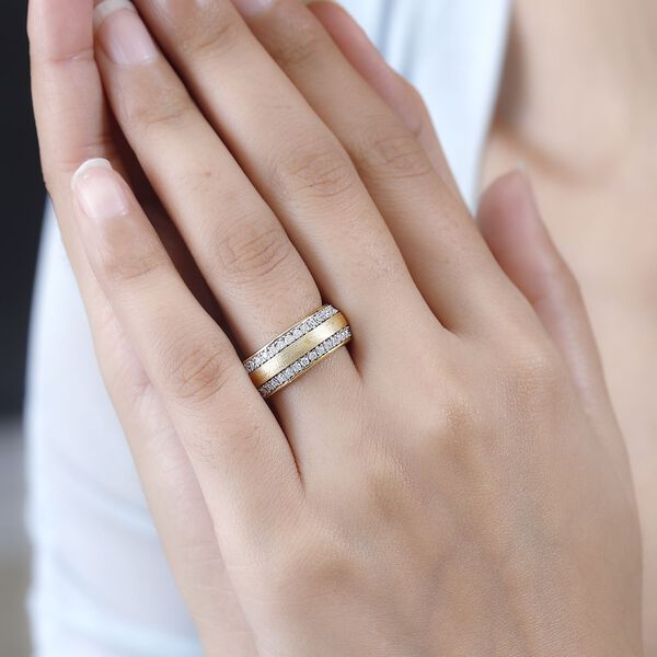 Moissanit Ring, 925 Silber Gelbgold Vermeil (Größe 17.00) ca. 1.41 ct image number 3