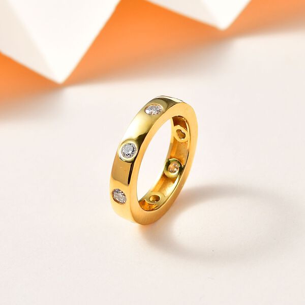 Moissanit Ring, 925 Silber Gelbgold Vermeil - 0,83 ct. image number 2