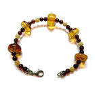 Nat&uuml;rliches Baltisches Bernstein Armband, ca. 19 cm 925 Silber