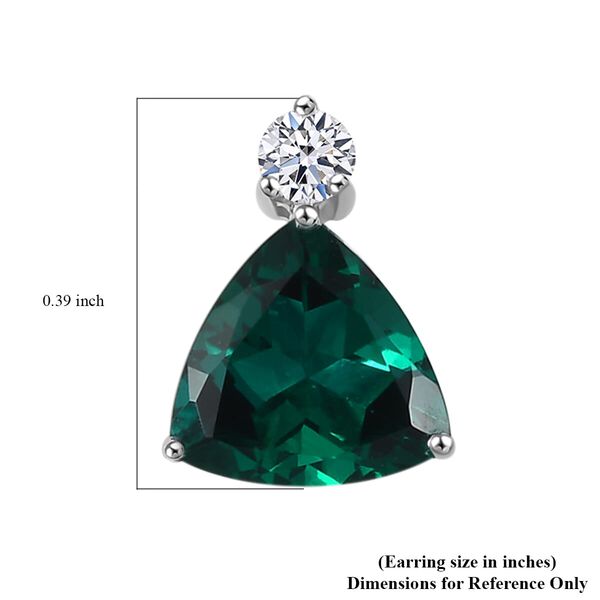 AAA Lab Grown Smaragd, Lab Grown Diamant Ohrringe 417 Gold ca. 3.42 ct image number 5