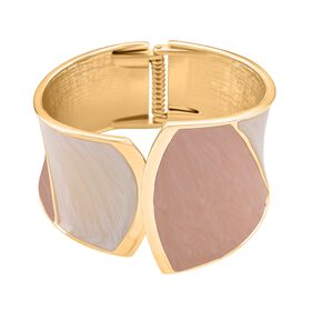 Emaille-Armreif im Colorblock-Design, ca. 17 cm, Pfirsich-Pink
