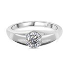 Moissanit Ring 925 Silber platiniert (Größe 17.00) ca. 0,74 ct