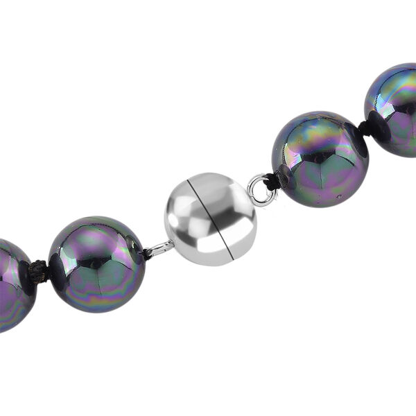 Mehrfarbige Muschelperlen (9-11 mm) Halskette ca. 60 cm 316L Edelstahl image number 5