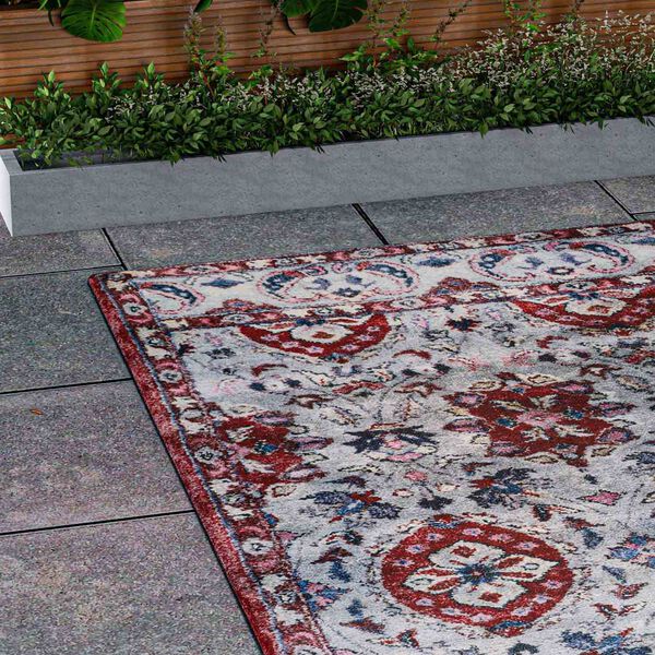 Handgefertigter Digitaldruck-Teppich, rot und wei&szlig; image number 3