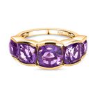Afrikanischer Amethyst Ring, 925 Silber vergoldet, (Größe 20.00), ca. 4.38 ct