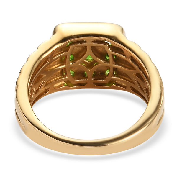 Nat&uuml;rlicher Chromdiopsid Ring 925 Silber vergoldet  ca. 0,86 ct image number 6