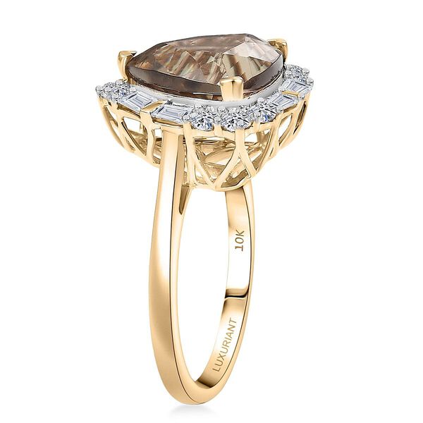 LUXURIANT DIAMOND - AAA Turkizit, Lab Grown Diamant Ring 417 Gold (Gr&ouml;&szlig;e 20.00) ca. 5,50 ct image number 3