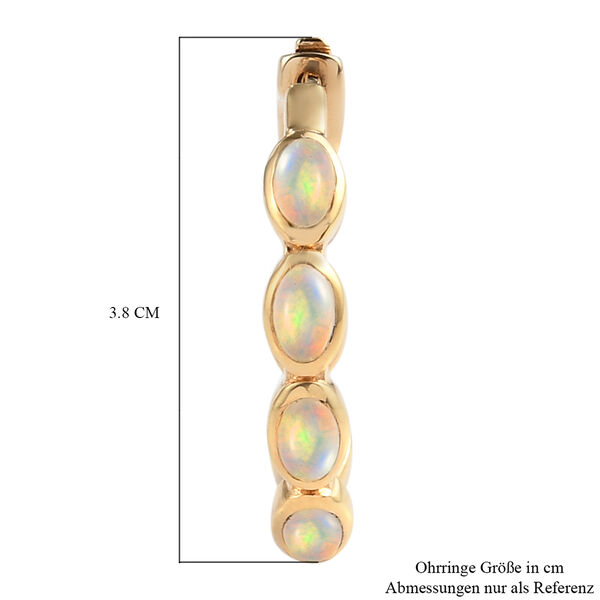 Natürlicher Äthiopischer Opal Ohrringe 925 Silber Gelbgold Vermeil ca. 2,72 ct image number 6