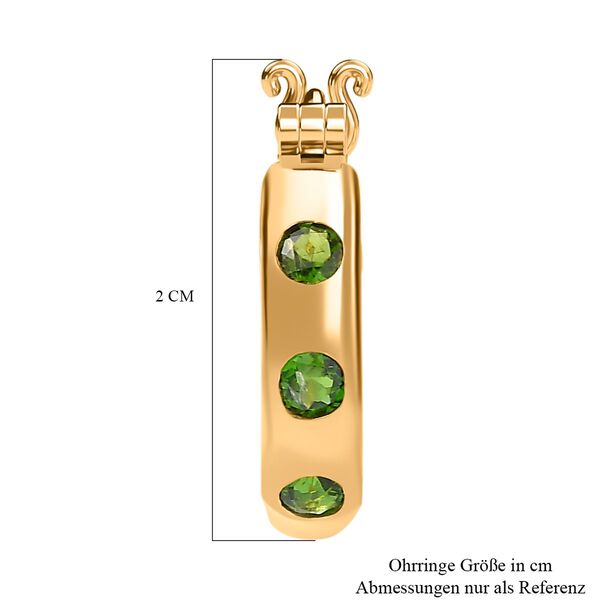 Nat&uuml;rlicher Chromdiopsid Ohrringe 925 Silber vergoldet ca. 0.77 ct image number 6