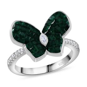 Grüner und weißer Zirkonia Ring