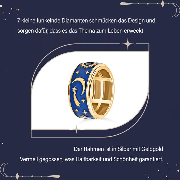 Emaillierter Anti-Stress-Spinning-Ring mit Himmelskörper image number 5