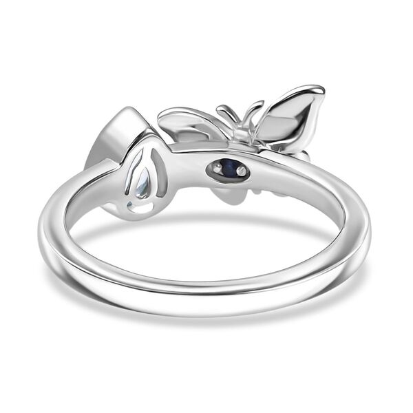 GP Trionfo Kollektion - Himmelblauer Topas, Kanchanaburi Blauer Saphir Ring, 925 Silber rhodiniert (Größe 18.00) ca. 0.55 ct image number 7