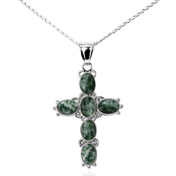 Gr&uuml;nfleck-Achat Anh&auml;nger ca. 15.00 ct