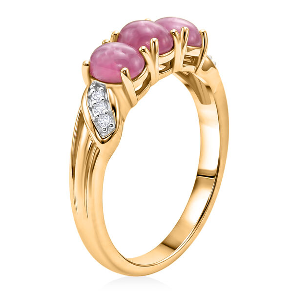 D'Joy Flamingo Mondstein, Moissanit Ring 925 Silber 750 Gelbgold vermeil (Gr&ouml;&szlig;e 18.00) ca. 2,30 ct image number 4