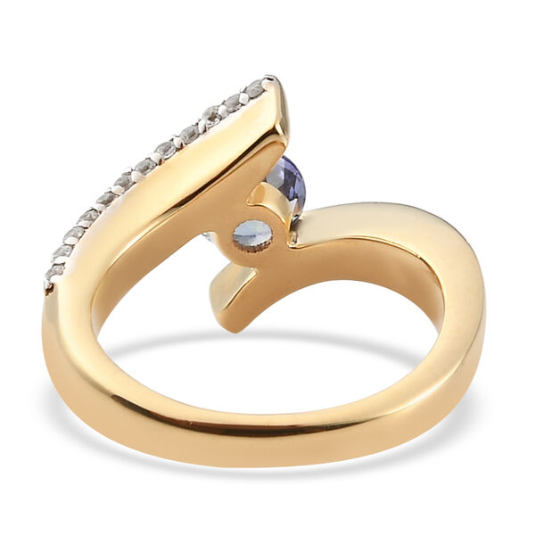 Tansanit und Zirkon-Ring, 925 Silber vergoldet  ca. 1,28 ct image number 6