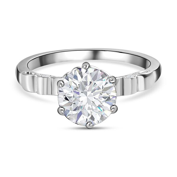 Moissanit Ring mit europ&auml;ischem Schliff - 1,69 ct.