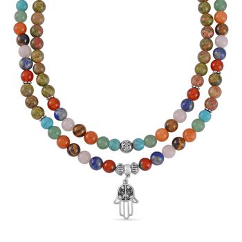 Mehrfarbig Edelsteine Schmuckset Reiner Edelstahl Schwarz oxidiert Schwarz oxidiert ca. 630,00 ct.