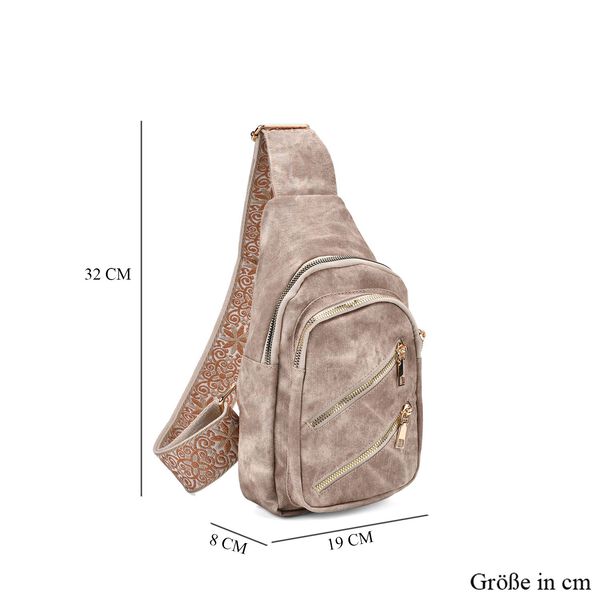 Rucksack aus Nylon mit RFID-Schutz, 19x8x32 cm, Beige image number 7