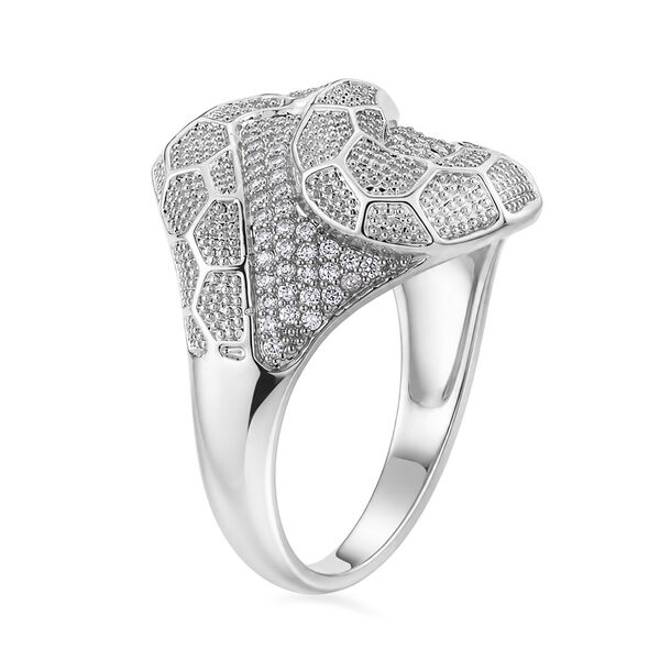 Wei&szlig;er Zirkonia Ring Nickelfreies Messing (Gr&ouml;&szlig;e 17.25) image number 4