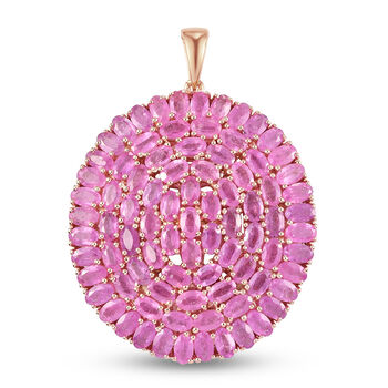 Ilakaka Rosa Saphir-Anh&auml;nger, (Fissure gef&uuml;llt), 925 Silber ros&eacute;vergoldet ca. 28,99 ct