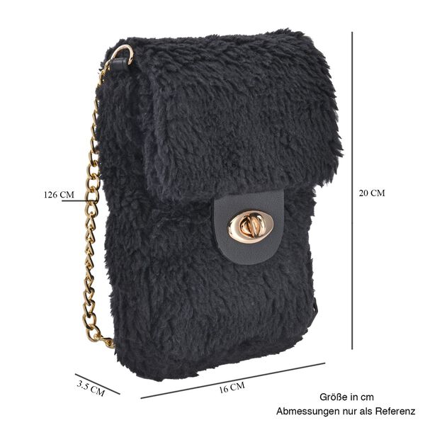 Kunstfell Crossbody-Tasche schwarz image number 6