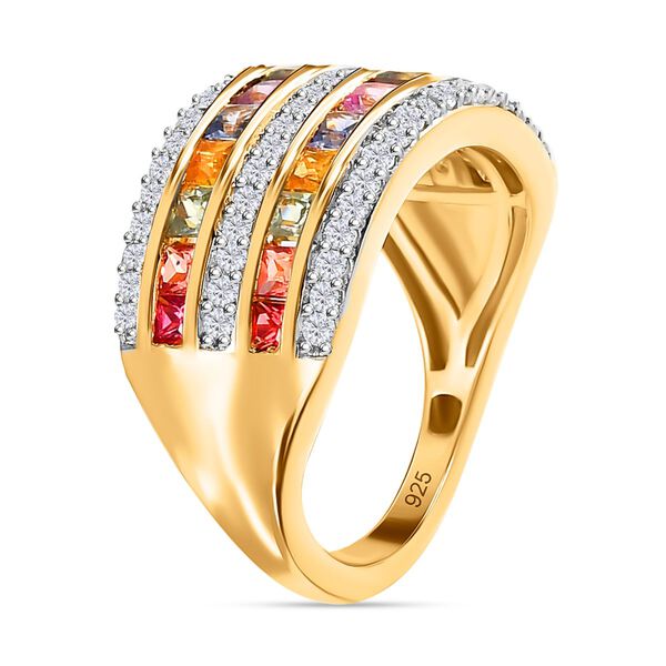 AAA mehrfarbiger Saphir und Zirkon-Ring - 2,43 ct. image number 4