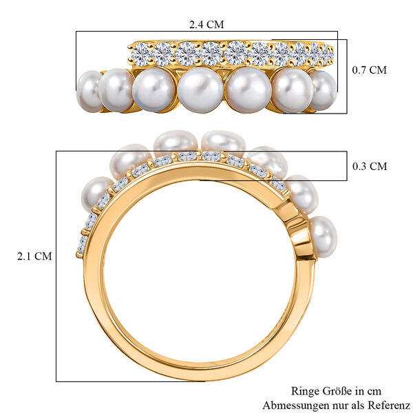 EverTrue S&uuml;&szlig;wasser Perle und Zirkon Ring image number 6