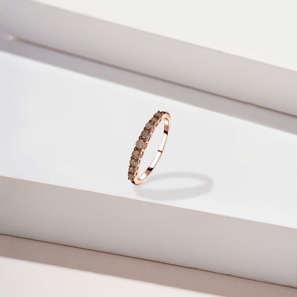 Natürlicher Champagner-Diamant P1 SGL zertifizierter Ring - 0,50 ct. image number 2