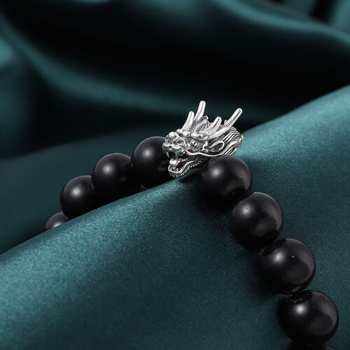 Schungit Armband, 19 cm, 925 Silber Schwarz oxidiert ca. 140,00 ct image number 1